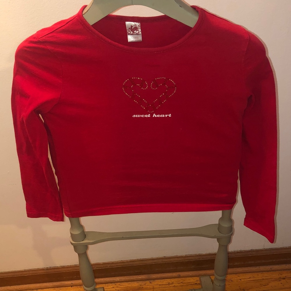 Sweet Heart Red Long-Sleeve Kids Top size 10–12